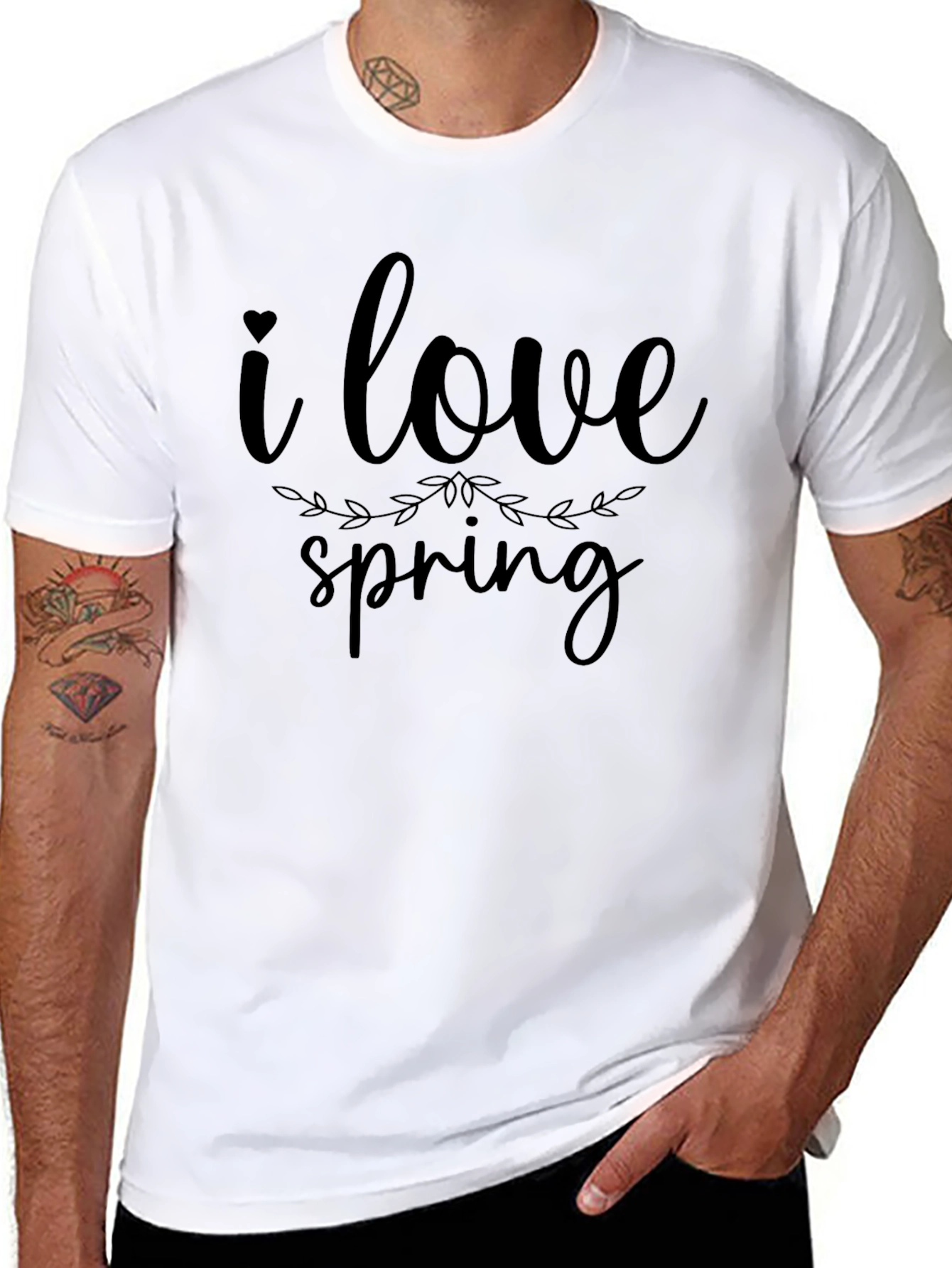 I Love Spring Graphic Tee - Black