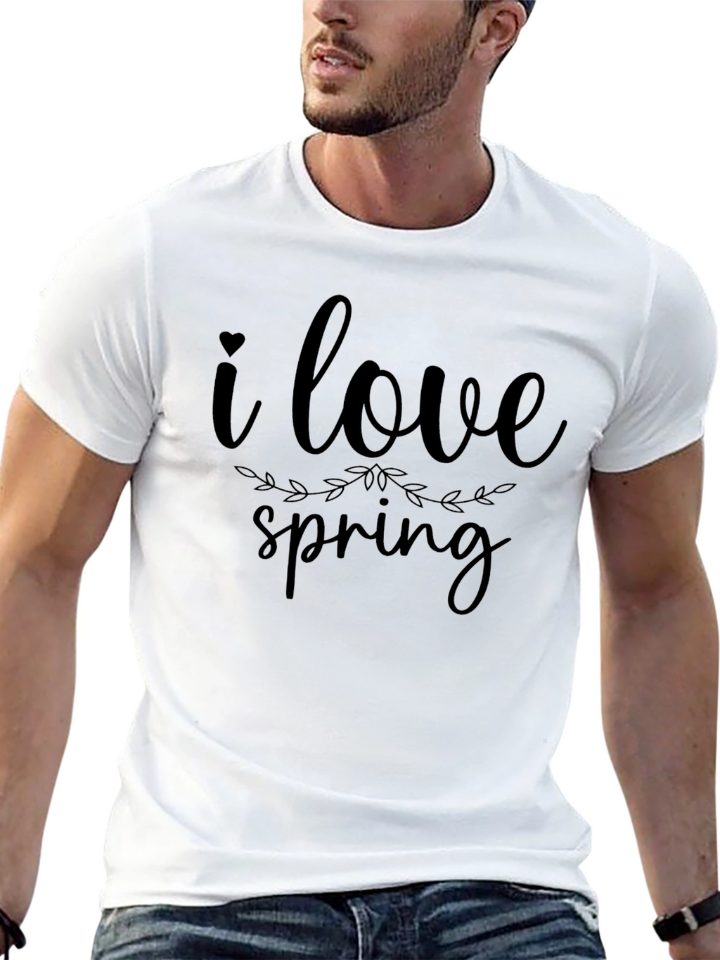 I Love Spring Graphic Tee - Black