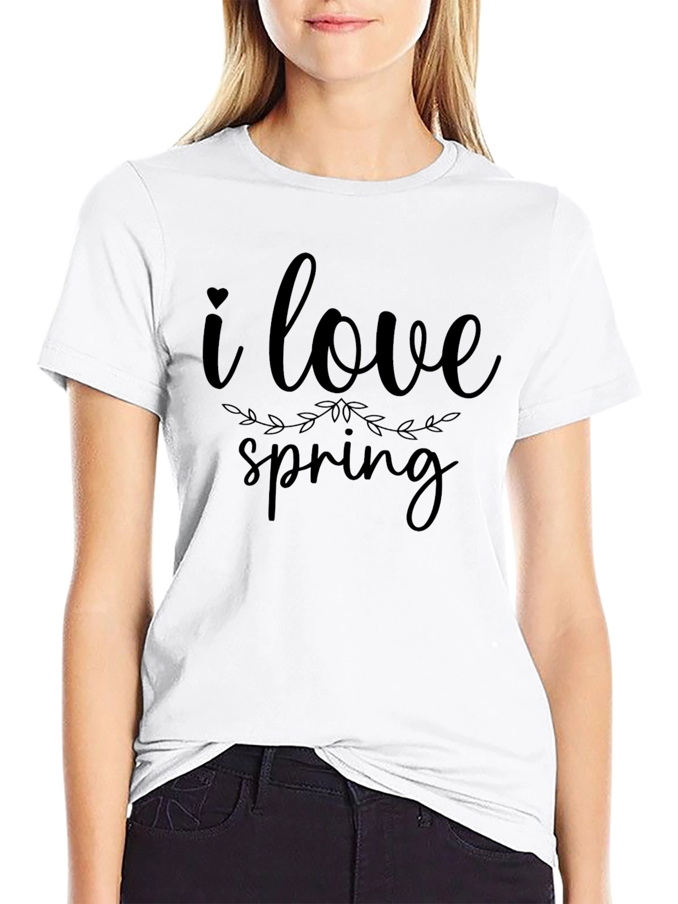 I Love Spring Graphic Tee - Black