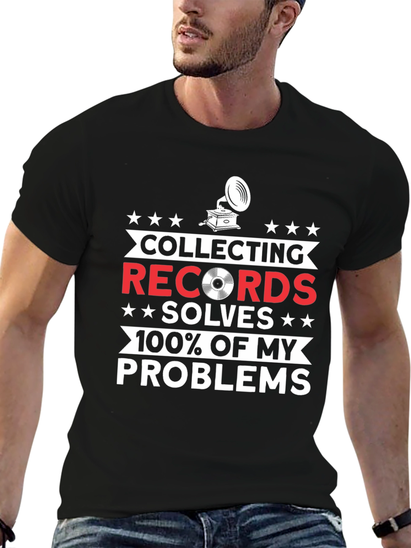 Collecting Records T-Shirt - Solves My Problems!