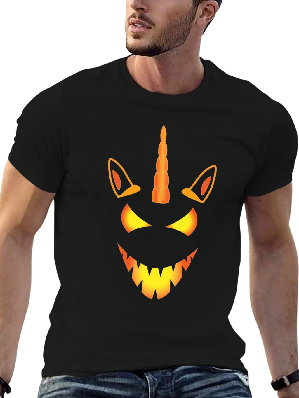 Unicorn Jack OLantern Halloween T-Shirt