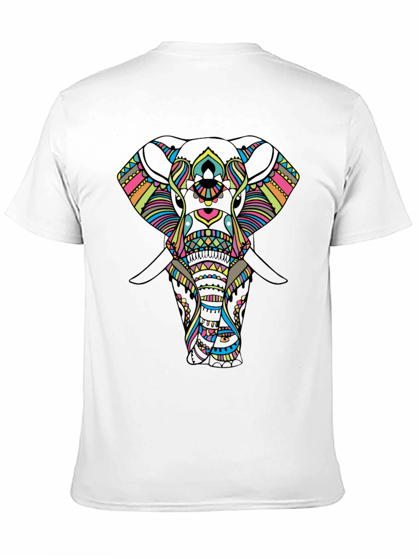 Mens Black T-Shirt with Elephant Design