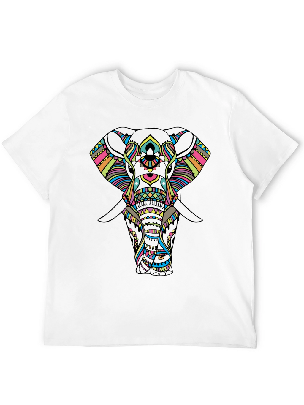 Mens Black T-Shirt with Elephant Design