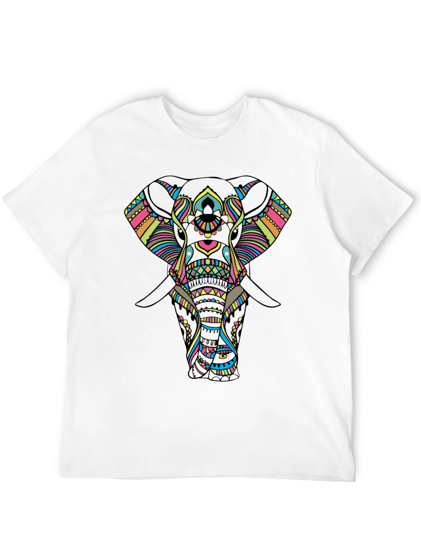 Mens Black T-Shirt with Elephant Design