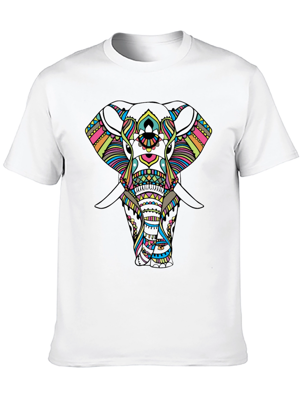 Mens Black T-Shirt with Elephant Design