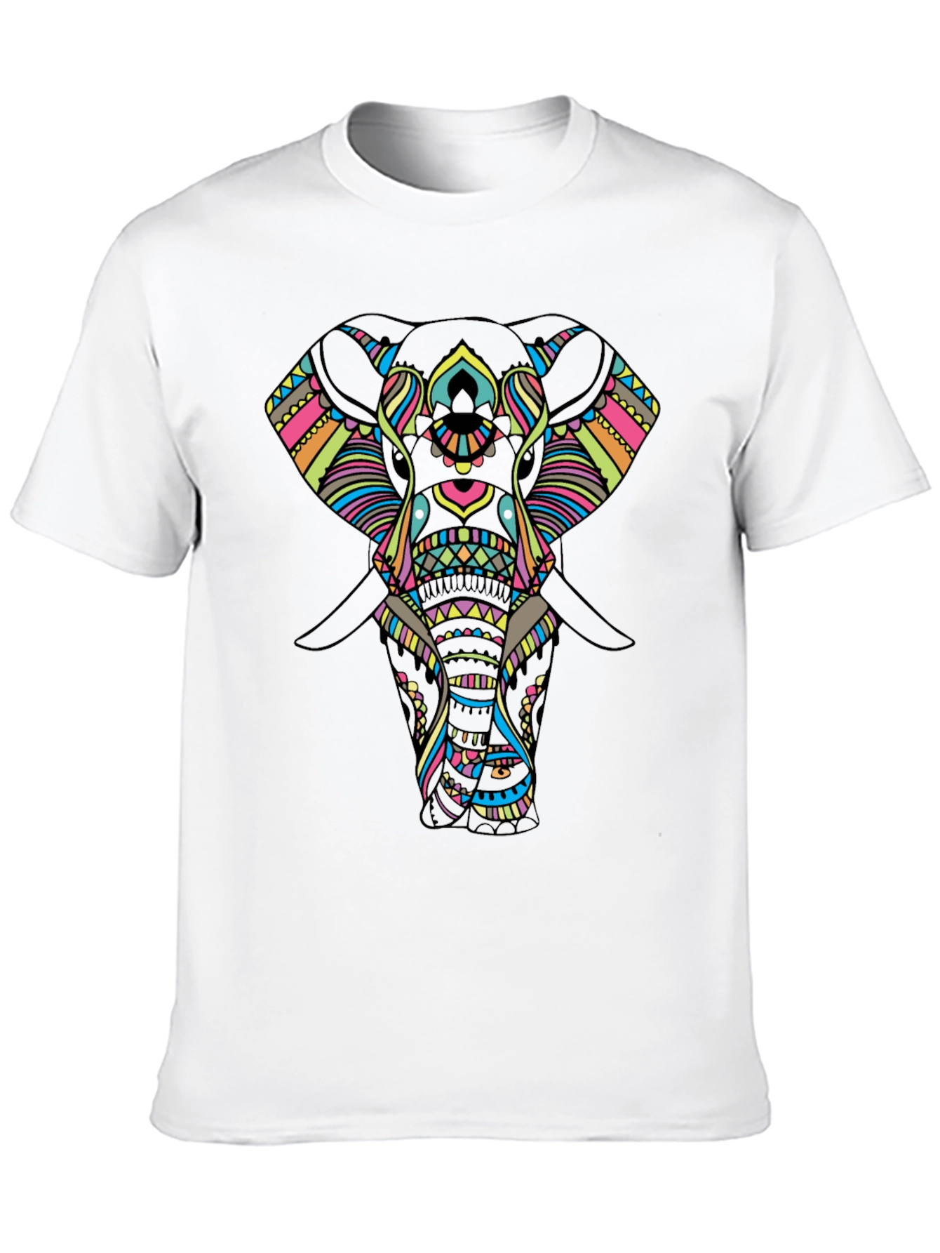 Mens Black T-Shirt with Elephant Design