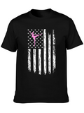 Ballet Dancer American Flag Black T-Shirt