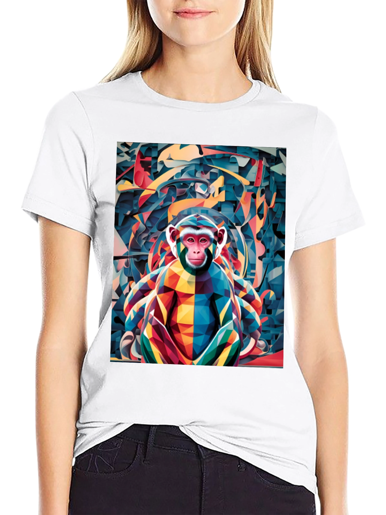 Abstract Monkey Graphic Tee - Unique Mens T-Shirt