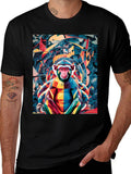 Abstract Monkey Graphic Tee - Unique Mens T-Shirt