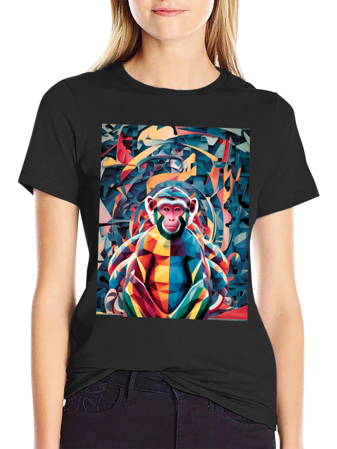 Abstract Monkey Graphic Tee - Unique Mens T-Shirt