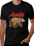 Auntie Bear T-Shirt - Floral Design