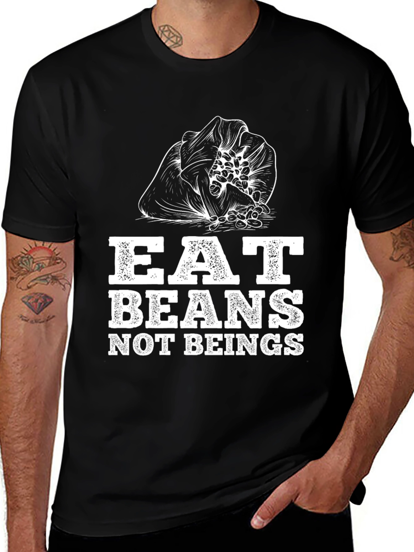 Eat Beans Not Beings Graphic T-Shirt