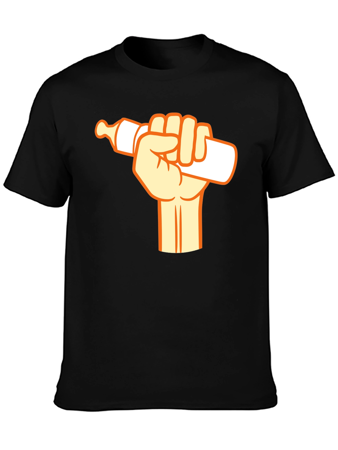 Baby Bottle Fist Black T-Shirt - Graphic Tee for Parents