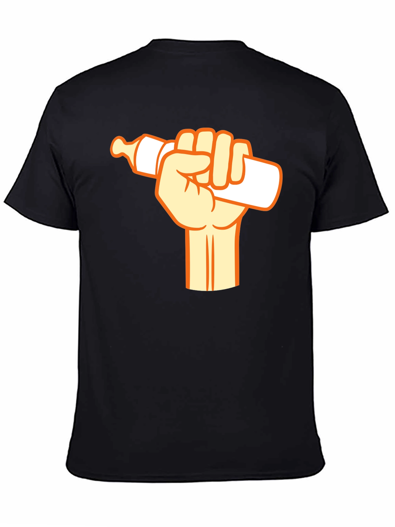 Baby Bottle Fist Black T-Shirt - Graphic Tee for Parents