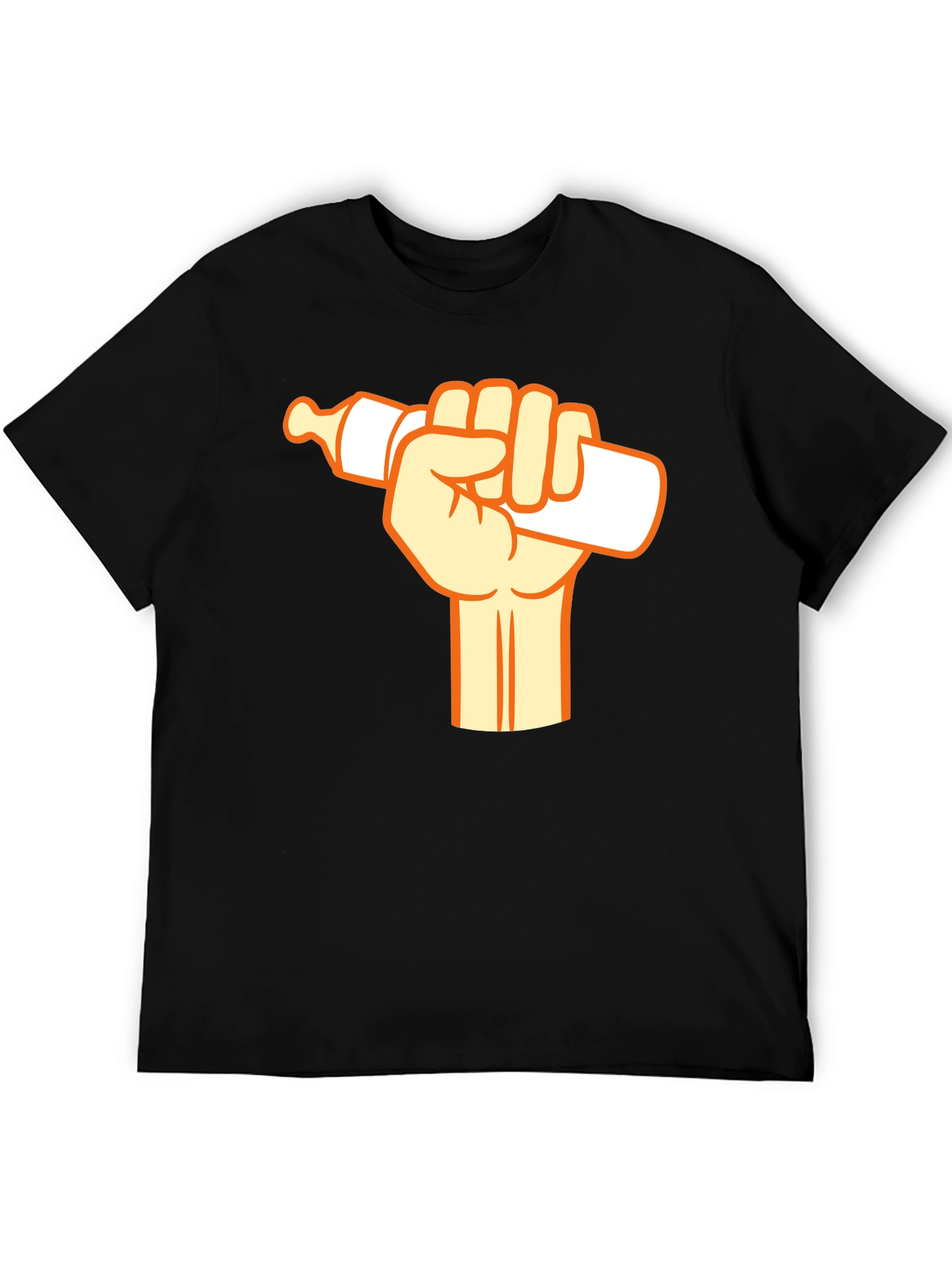 Baby Bottle Fist Black T-Shirt - Graphic Tee for Parents