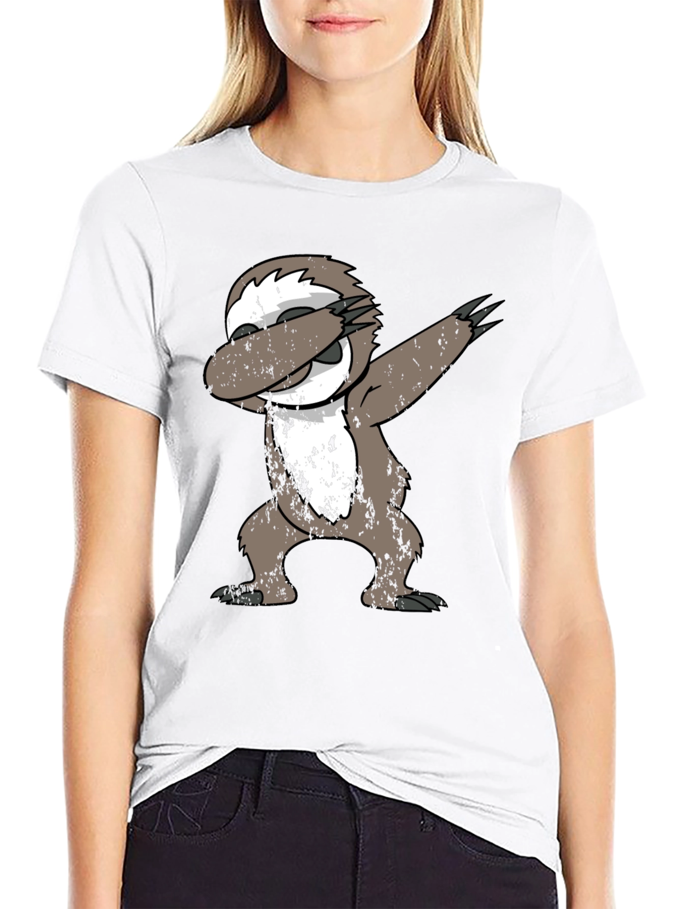 Dabbing Sloth Black T-Shirt