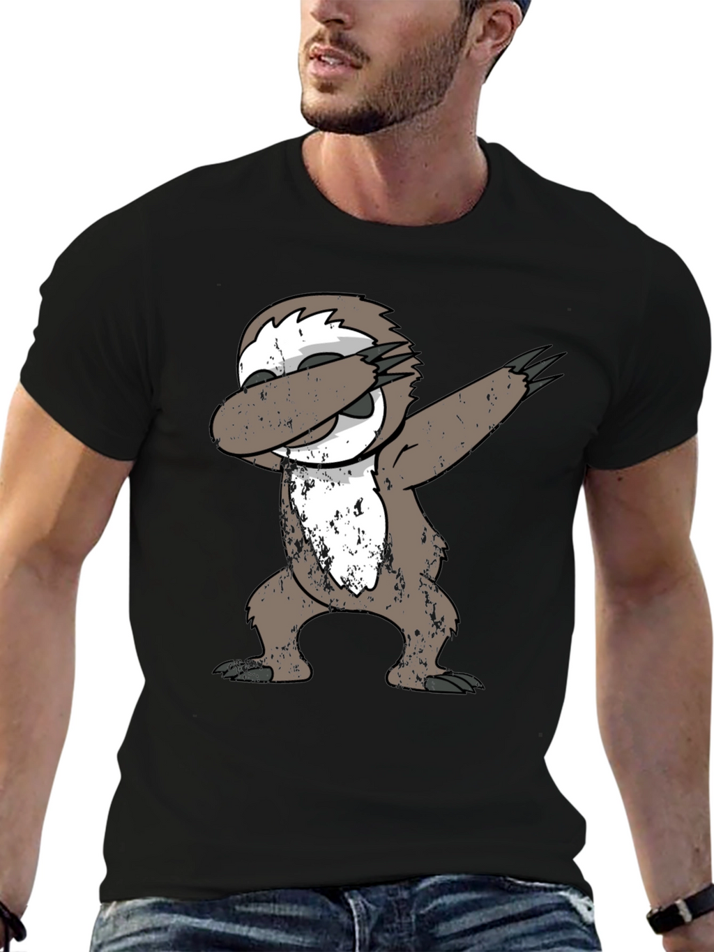 Dabbing Sloth Black T-Shirt