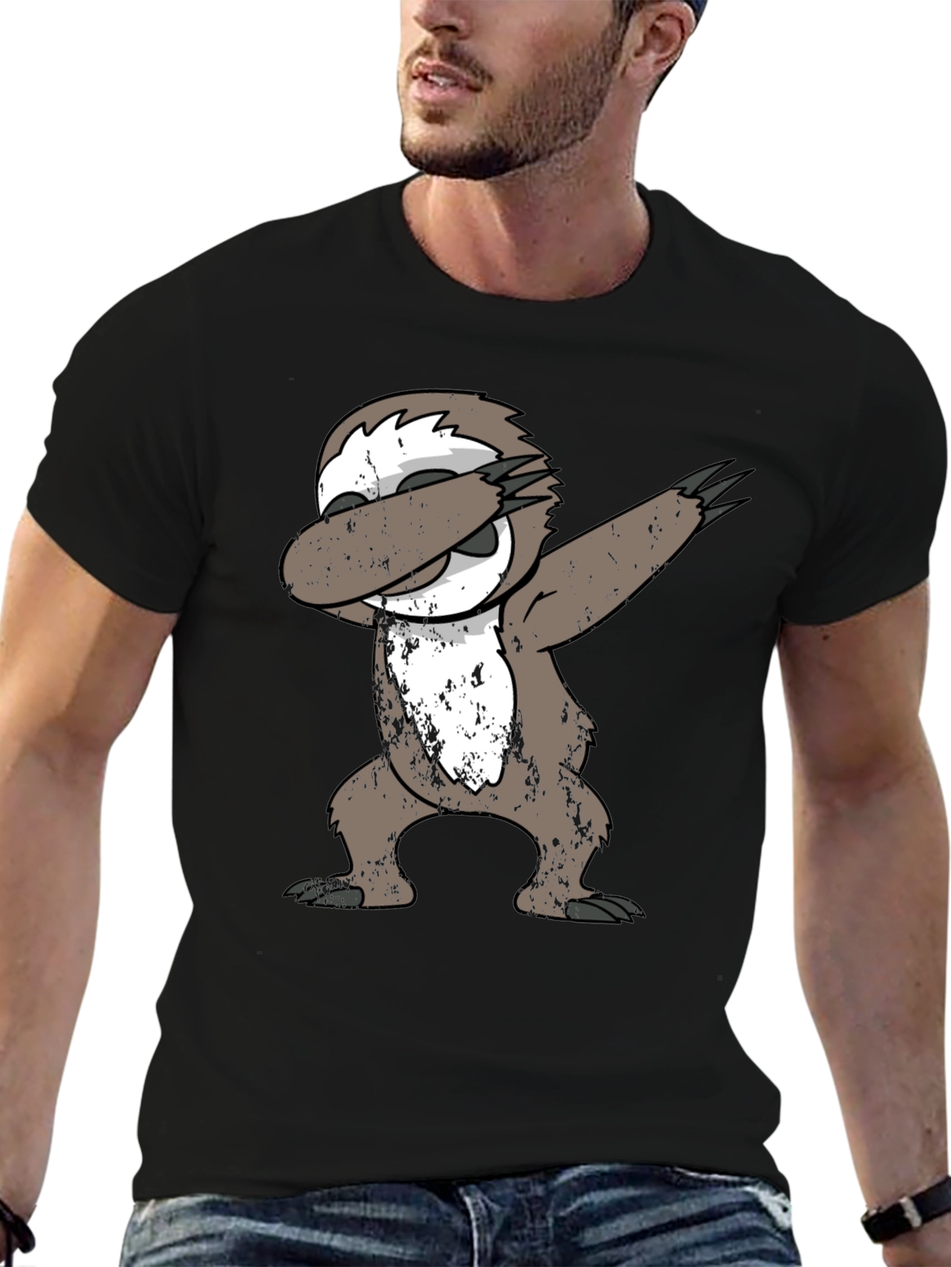 Dabbing Sloth Black T-Shirt