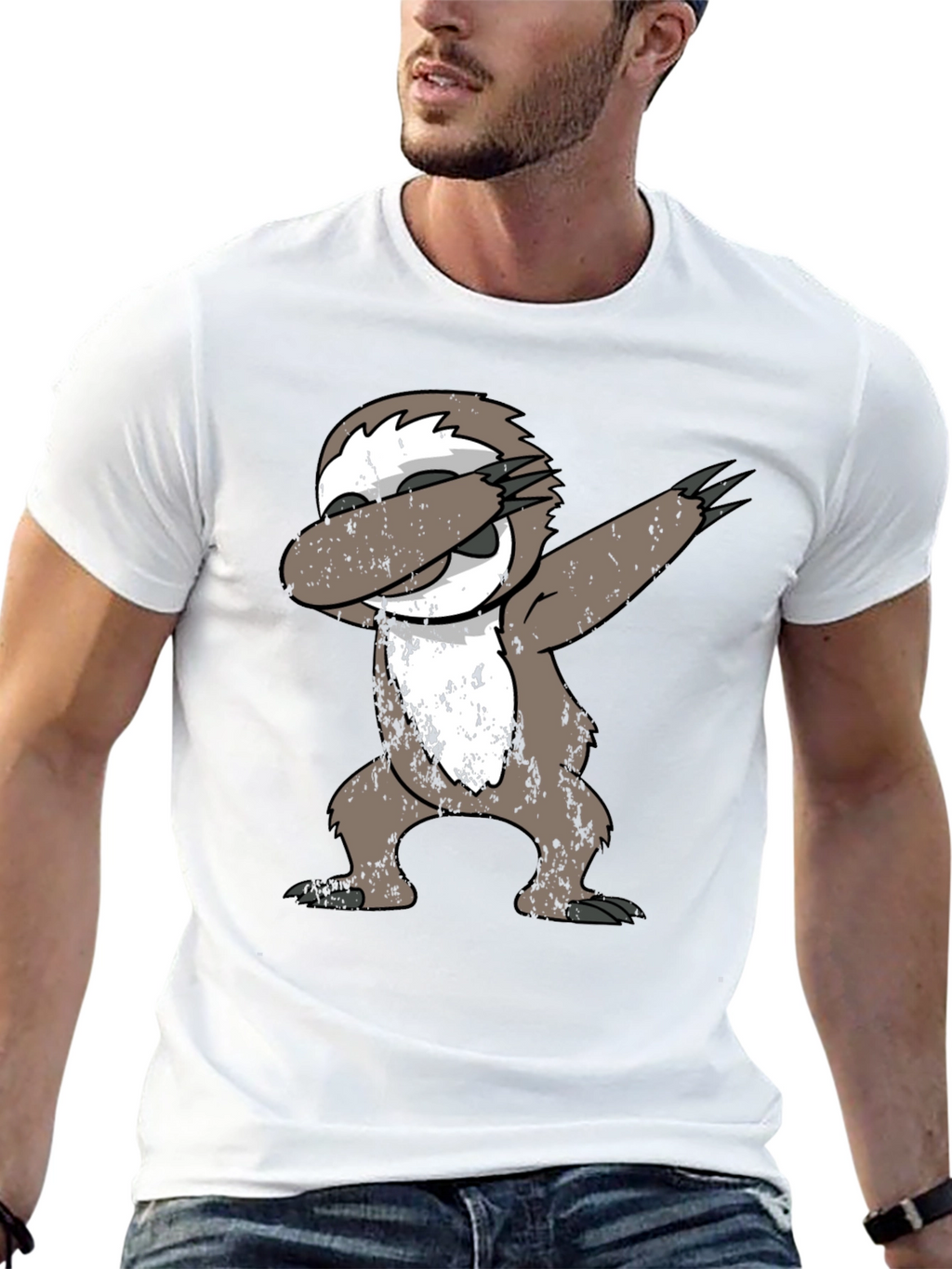 Dabbing Sloth Black T-Shirt