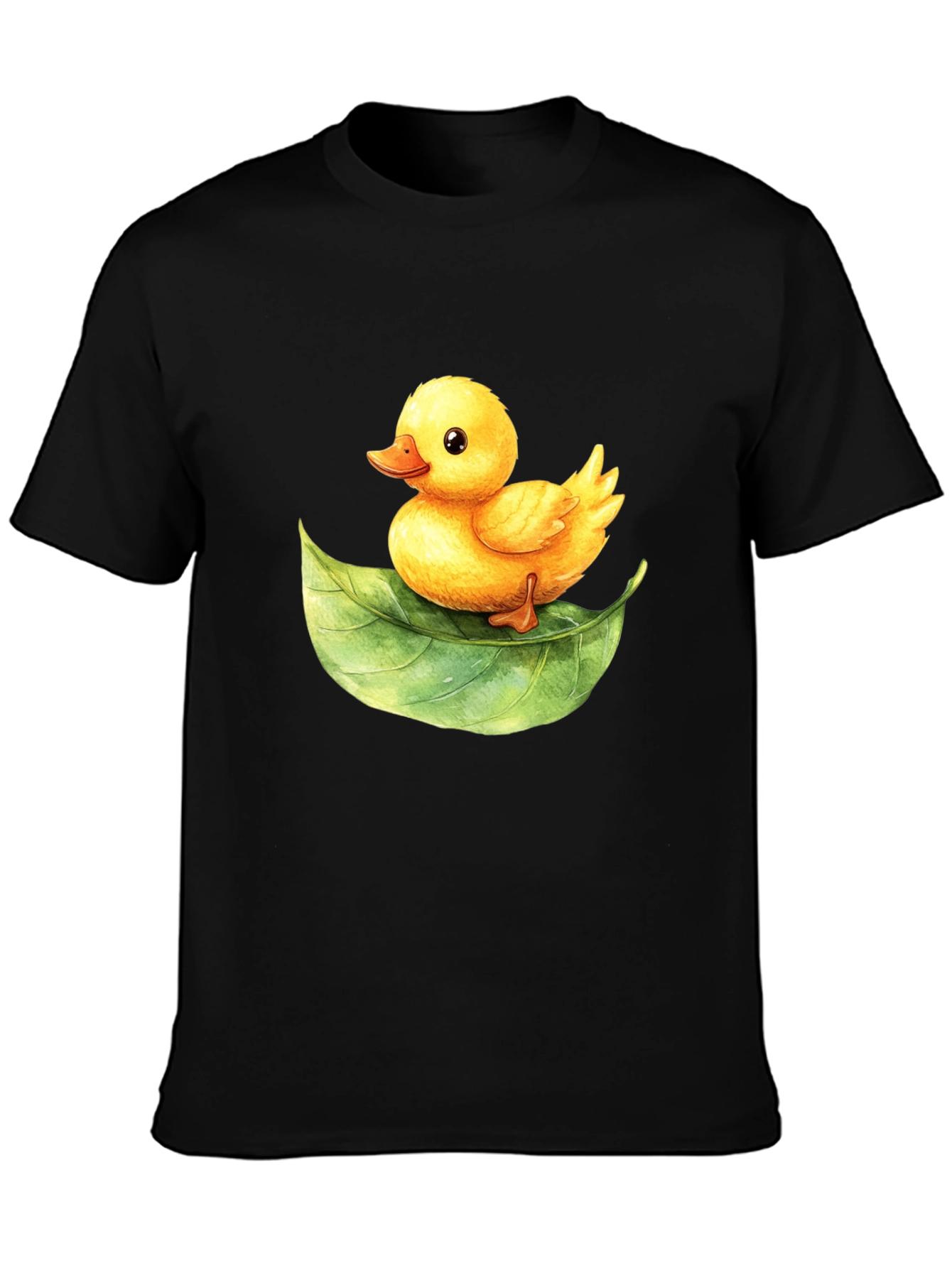 Cute Duckling on Leaf Graphic Tee