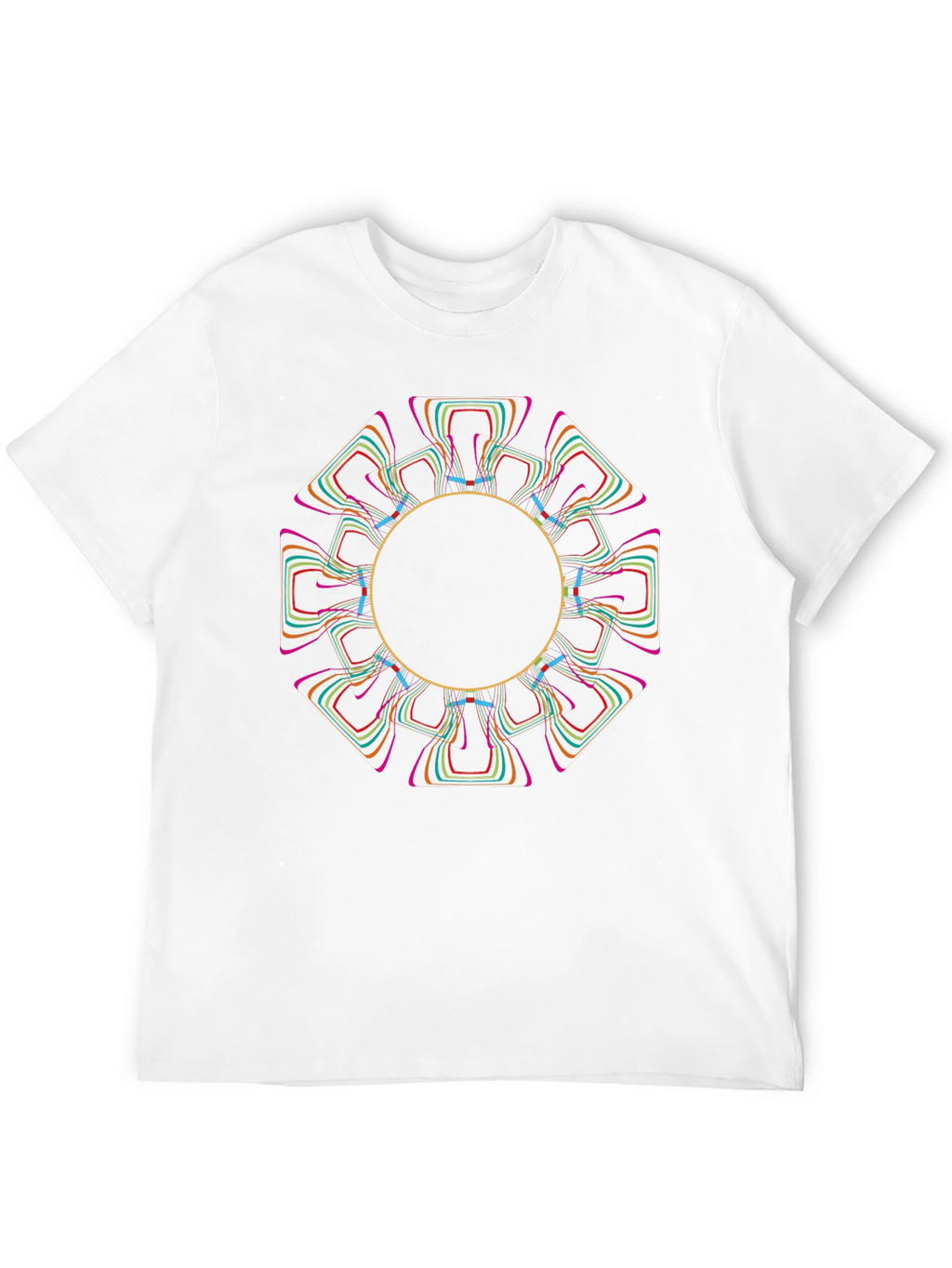 Geometric Circle Graphic Black T-Shirt