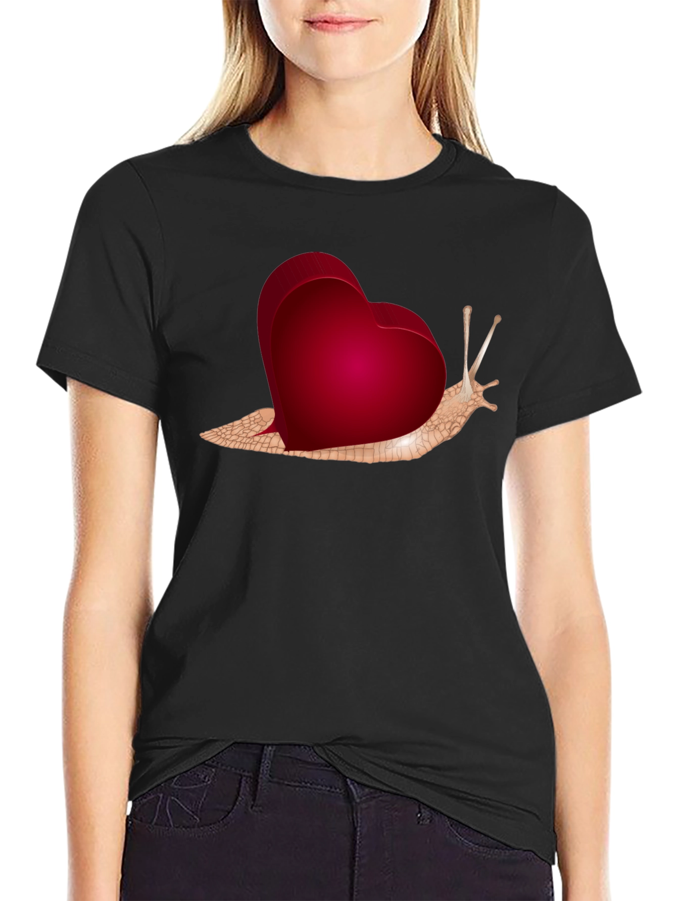 Heart Snail Graphic Tee - Unique Valentines Gift