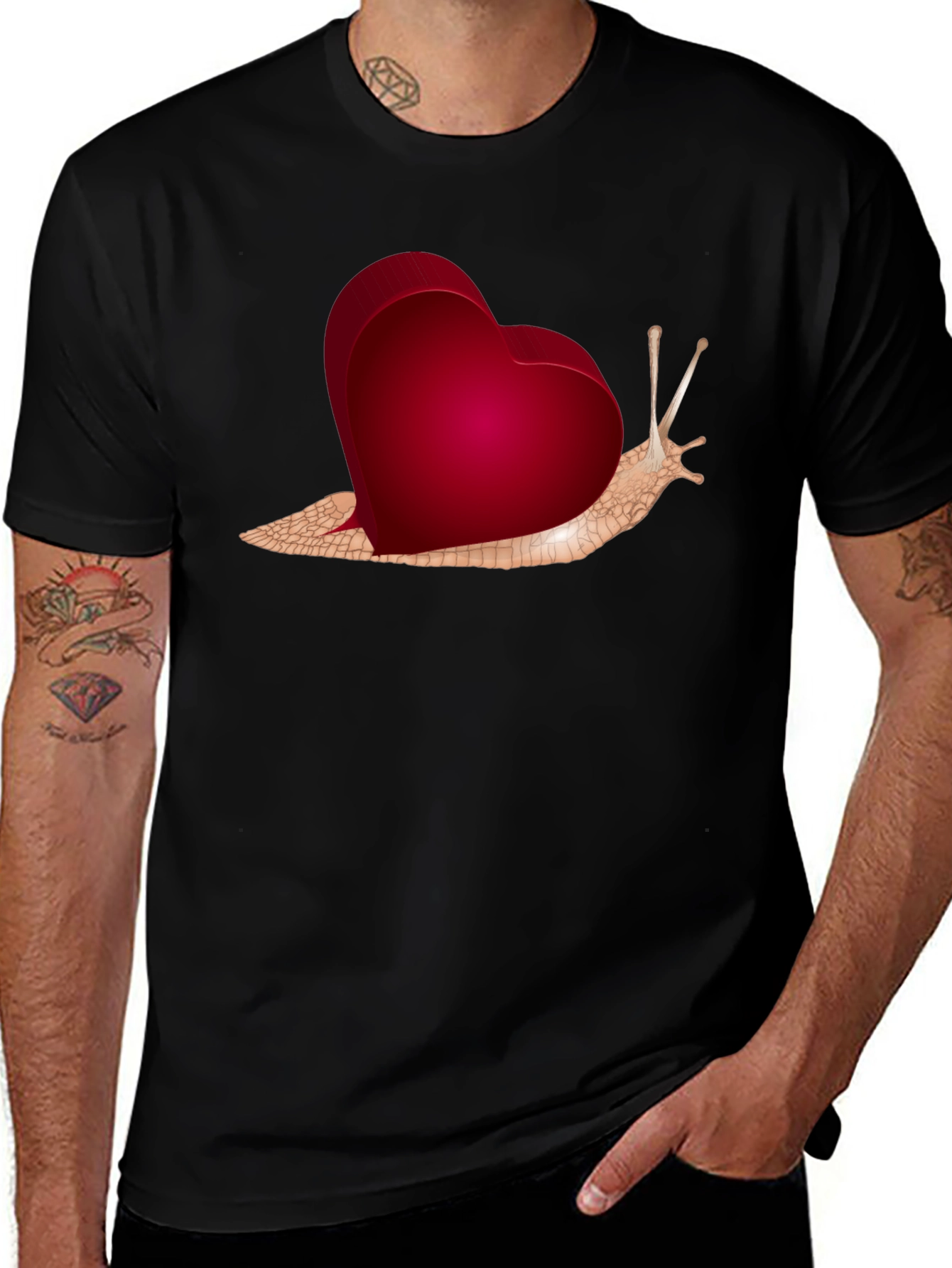 Heart Snail Graphic Tee - Unique Valentines Gift