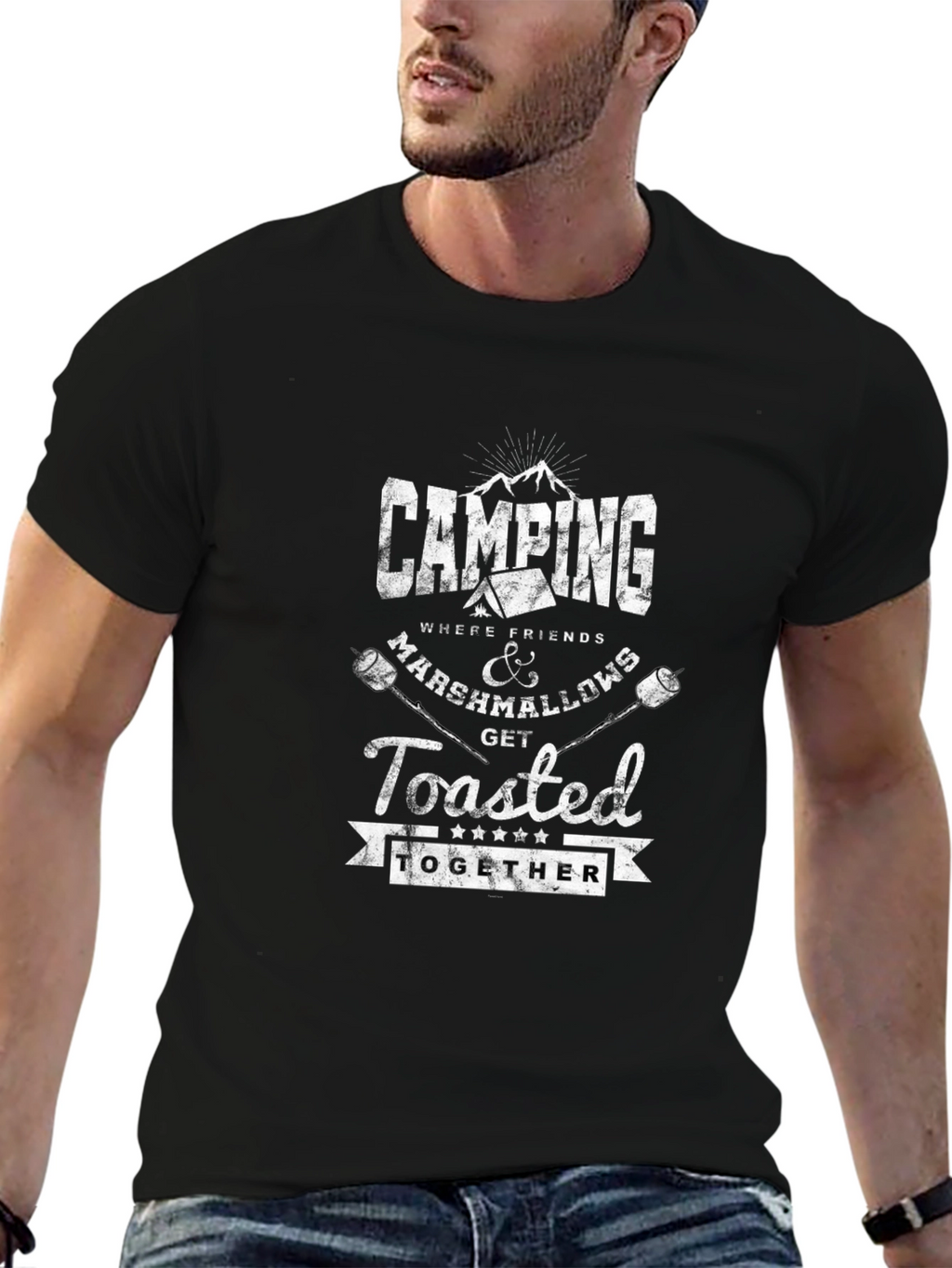 Camping Marshmallow Toasted Together Graphic T-Shirt