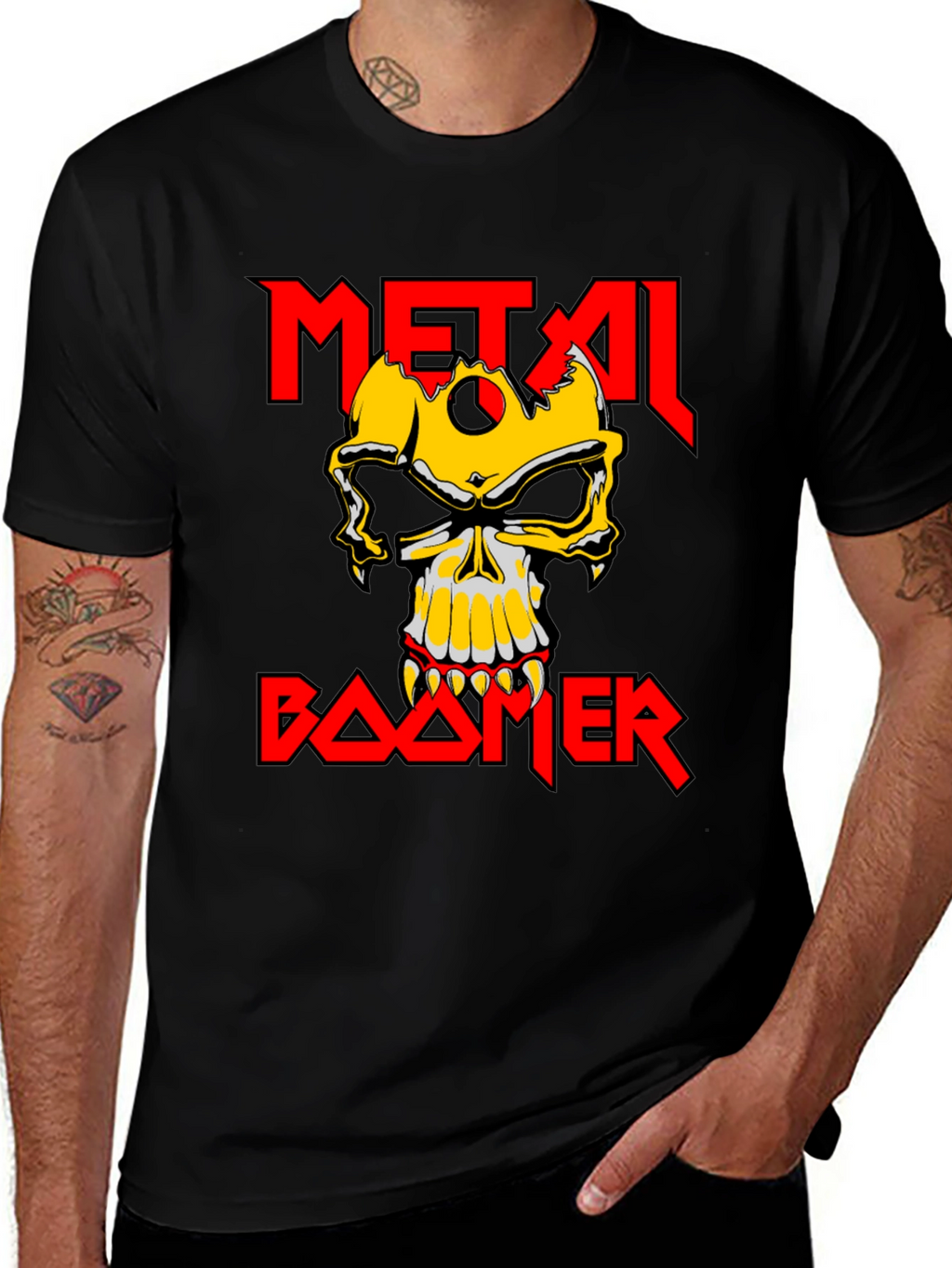 Metal Boomer T-Shirt - Skull Graphic Tee