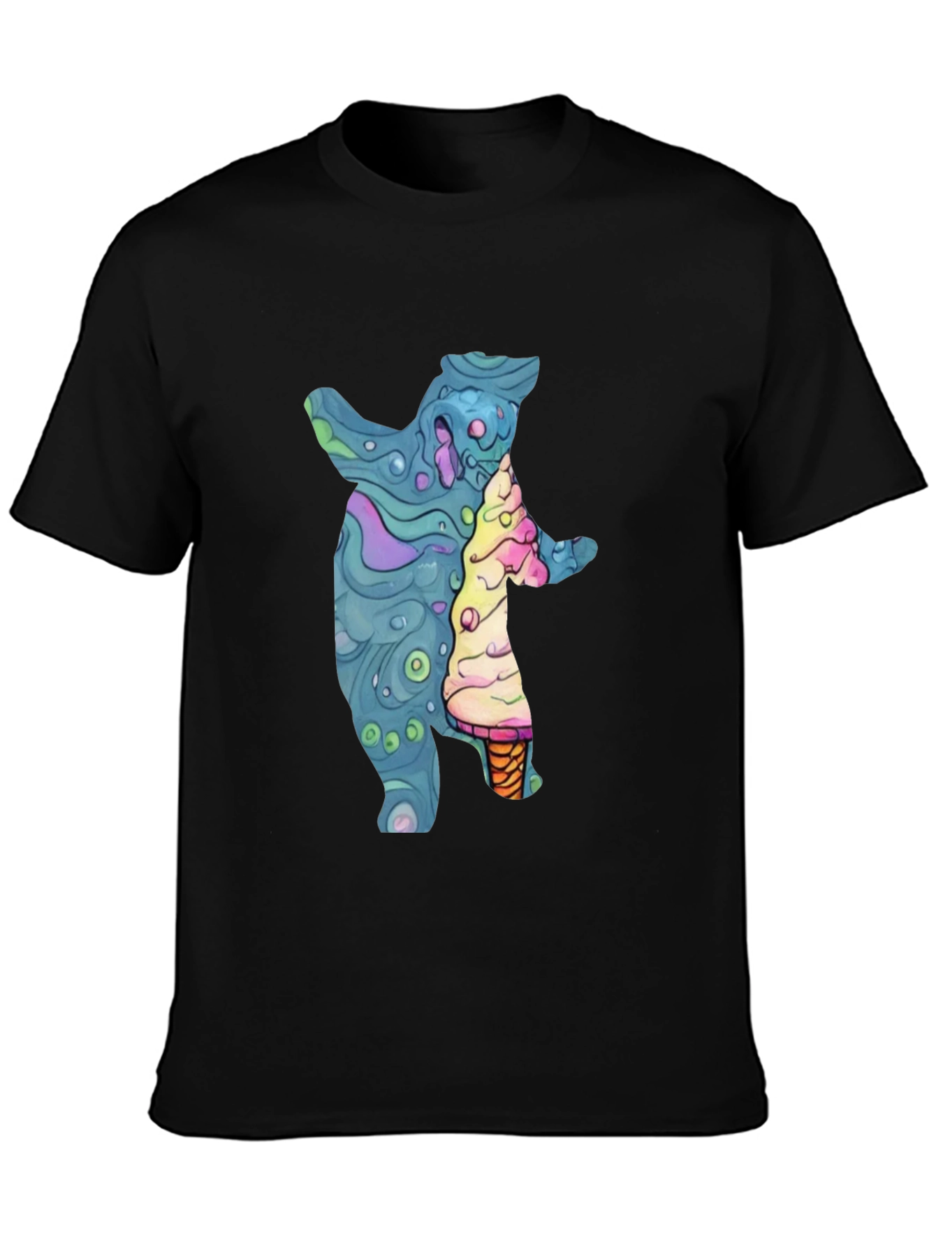 Bear and Ice Cream Graphic T-Shirt