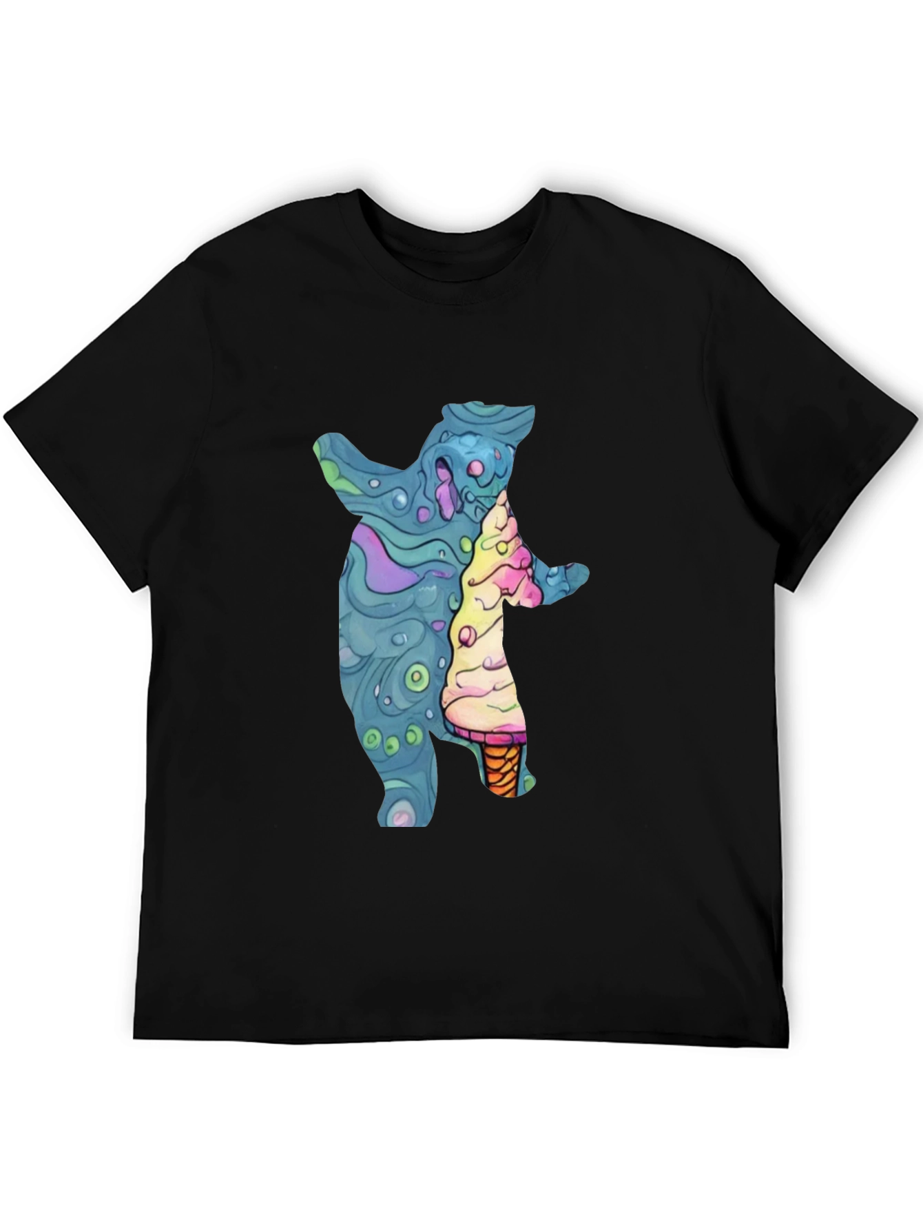 Bear and Ice Cream Graphic T-Shirt