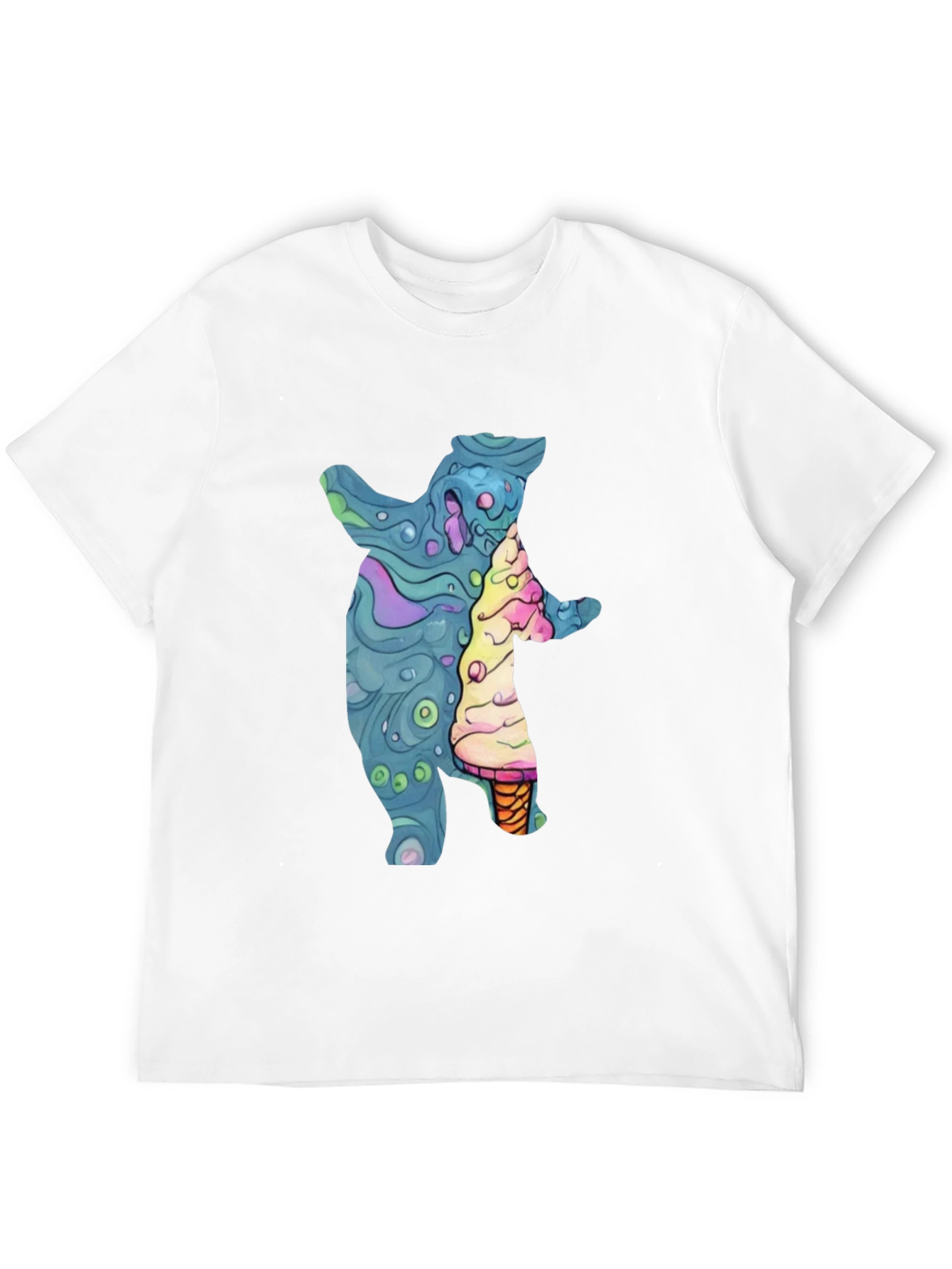 Bear and Ice Cream Graphic T-Shirt