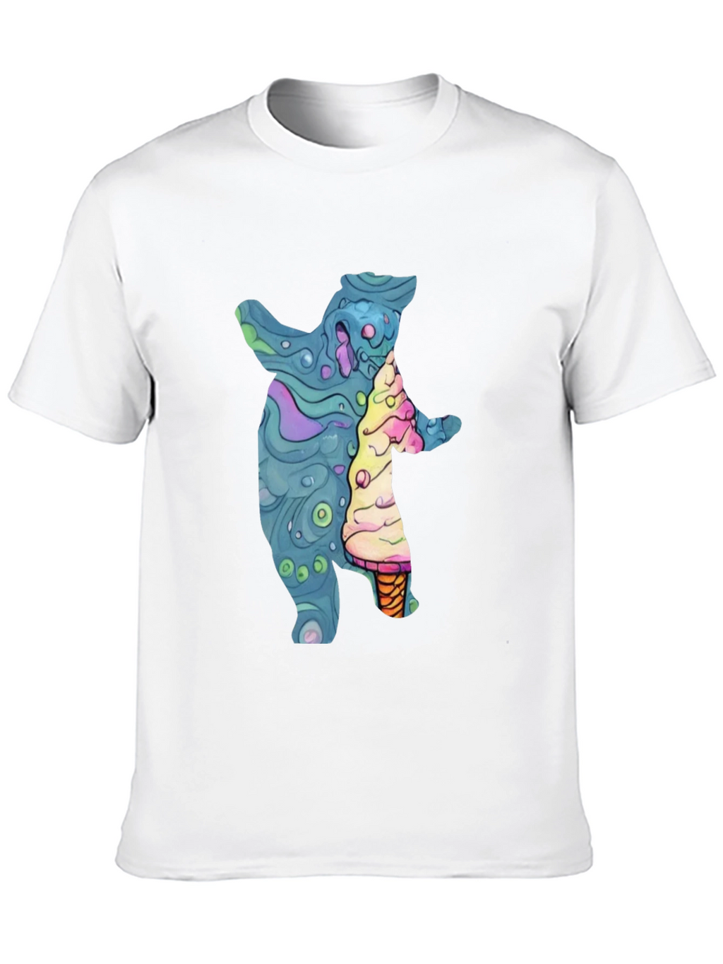Bear and Ice Cream Graphic T-Shirt
