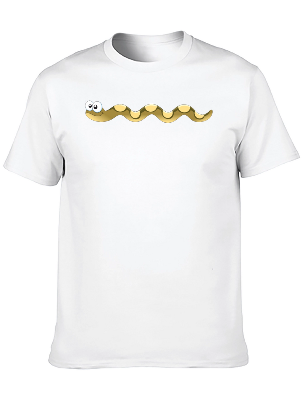 Cartoon Snake Graphic Tee - Black Cotton T-Shirt