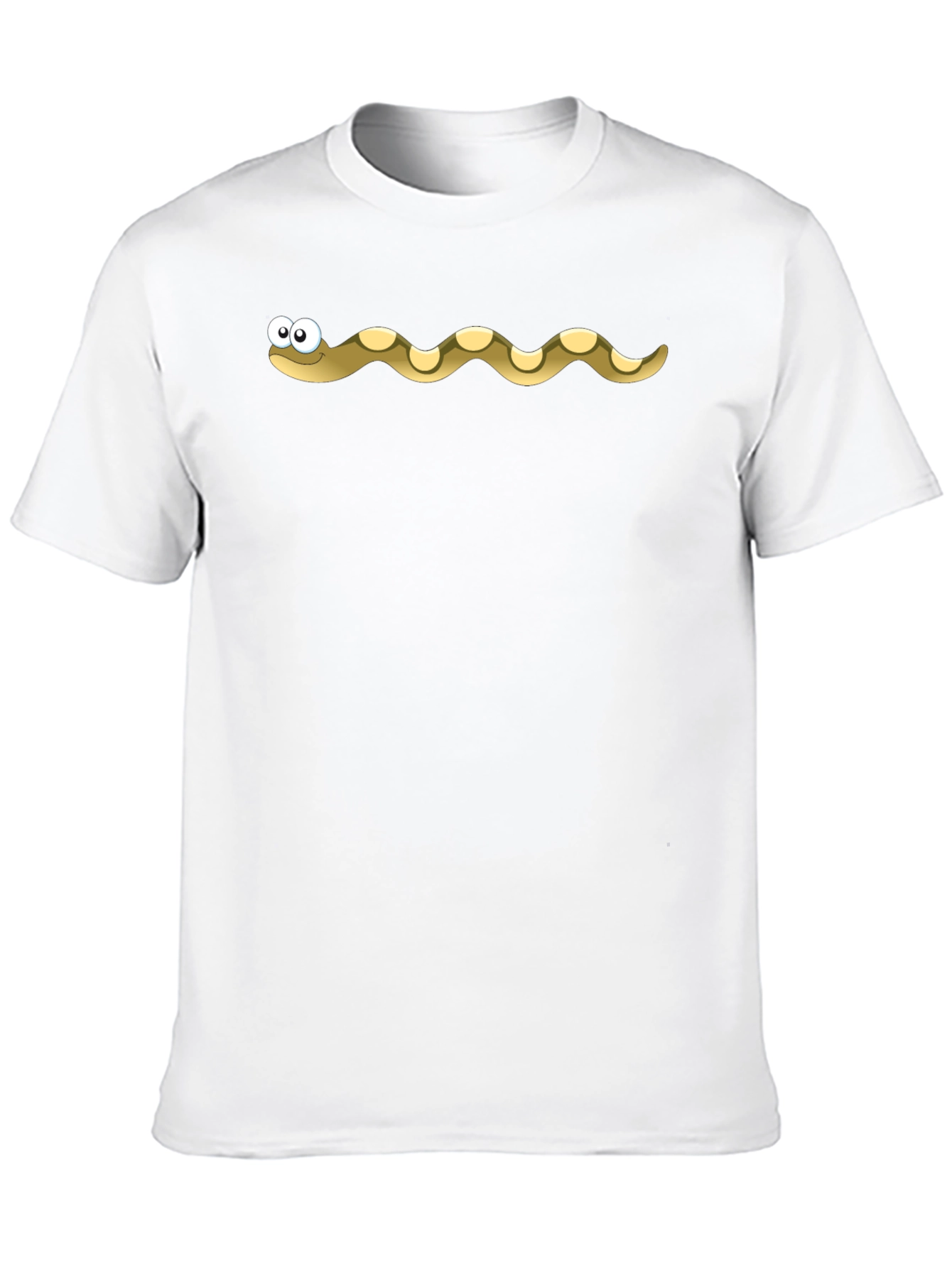 Cartoon Snake Graphic Tee - Black Cotton T-Shirt