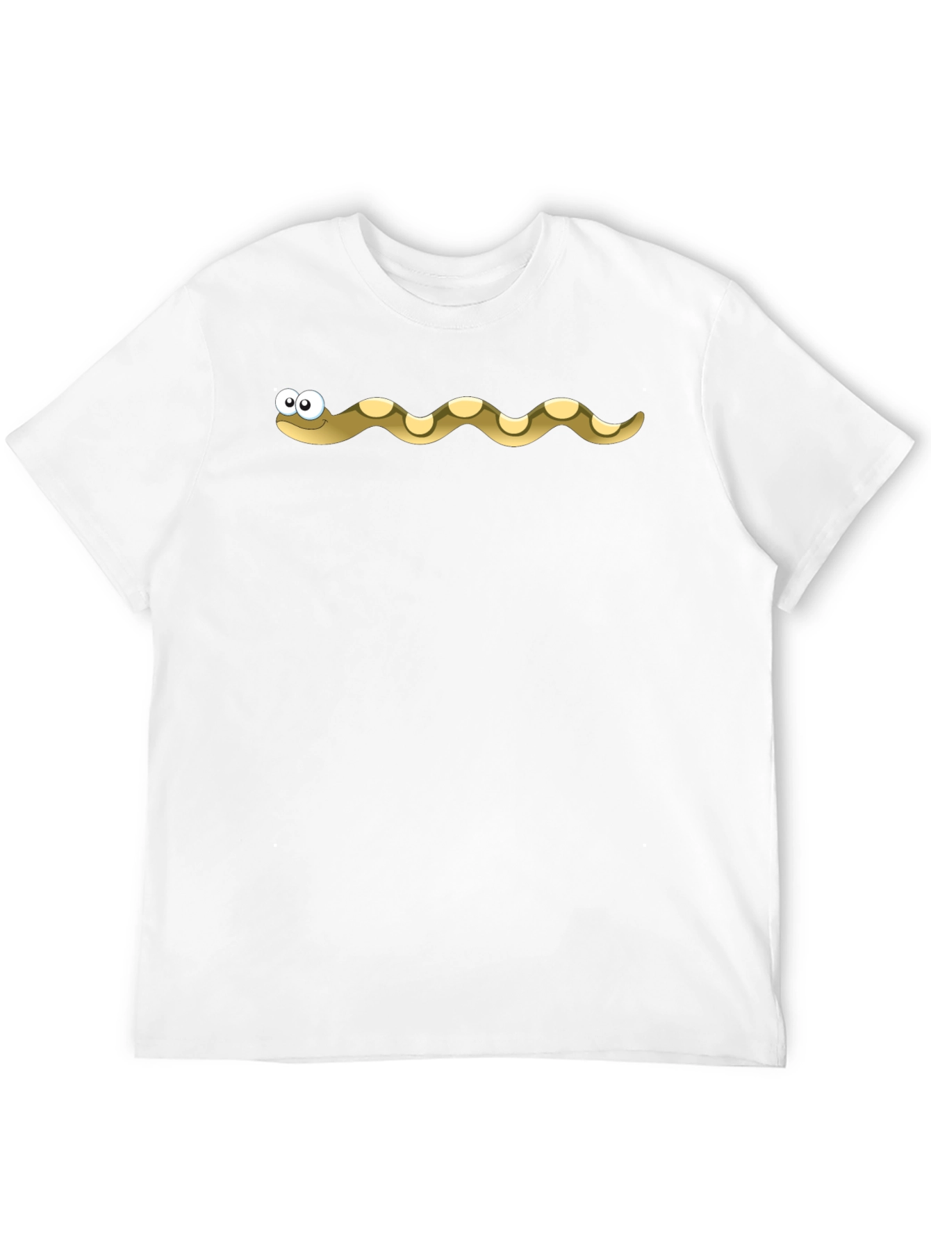 Cartoon Snake Graphic Tee - Black Cotton T-Shirt