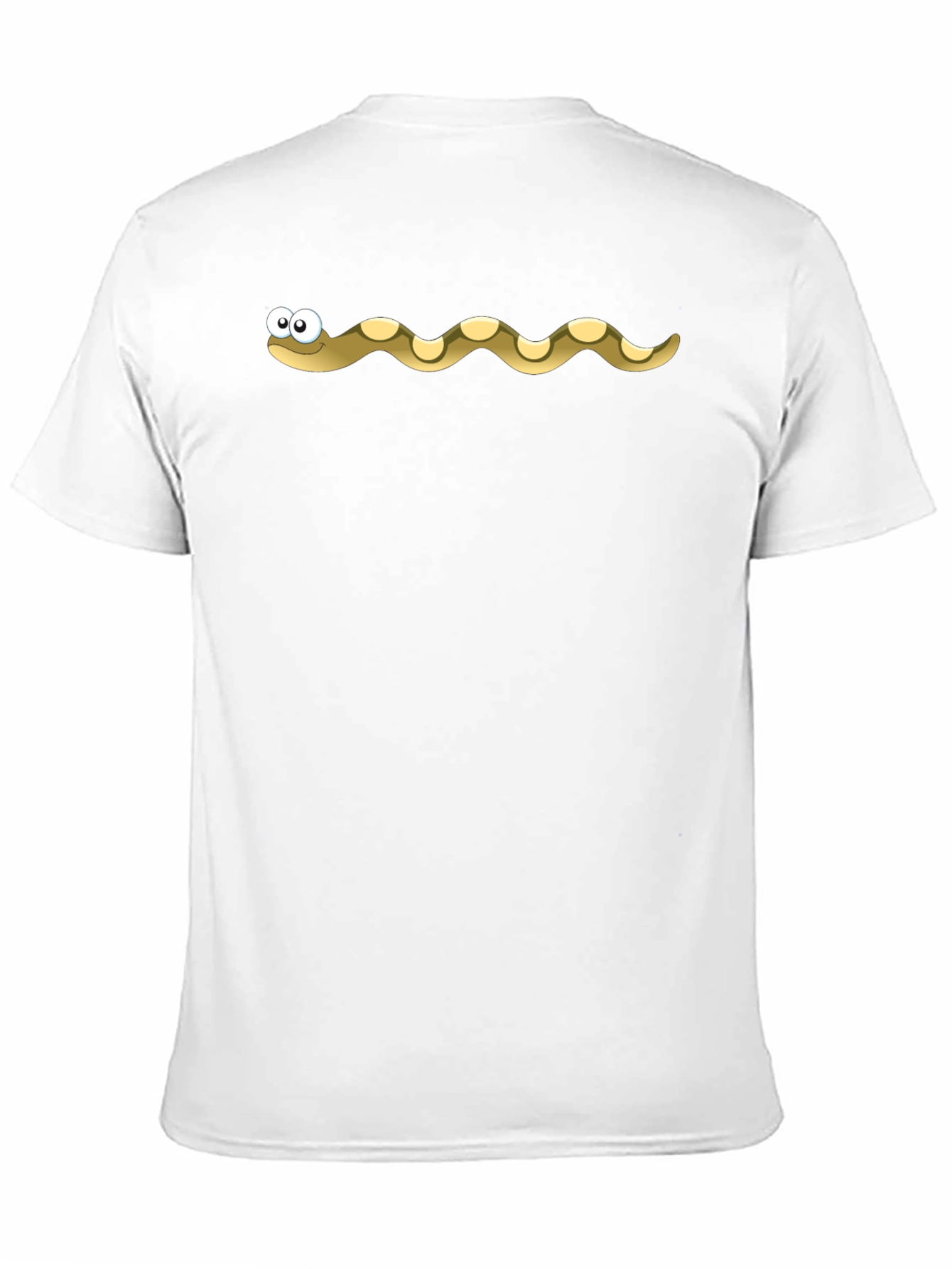 Cartoon Snake Graphic Tee - Black Cotton T-Shirt