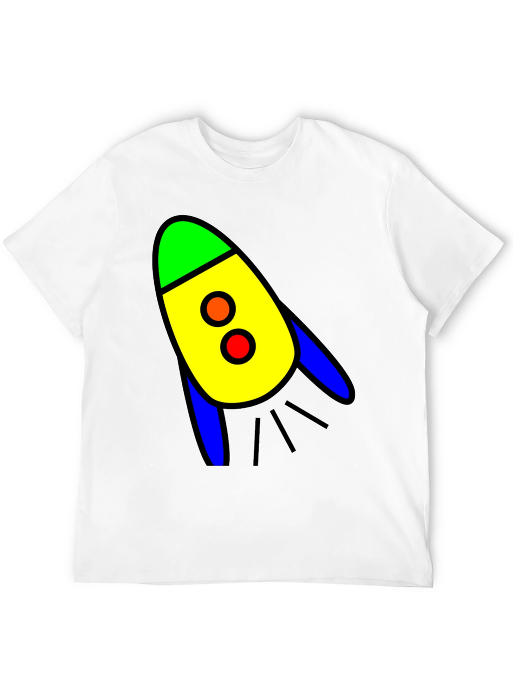 Rocket Graphic T-Shirt - Bold Cartoon Design
