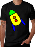 Rocket Graphic T-Shirt - Bold Cartoon Design