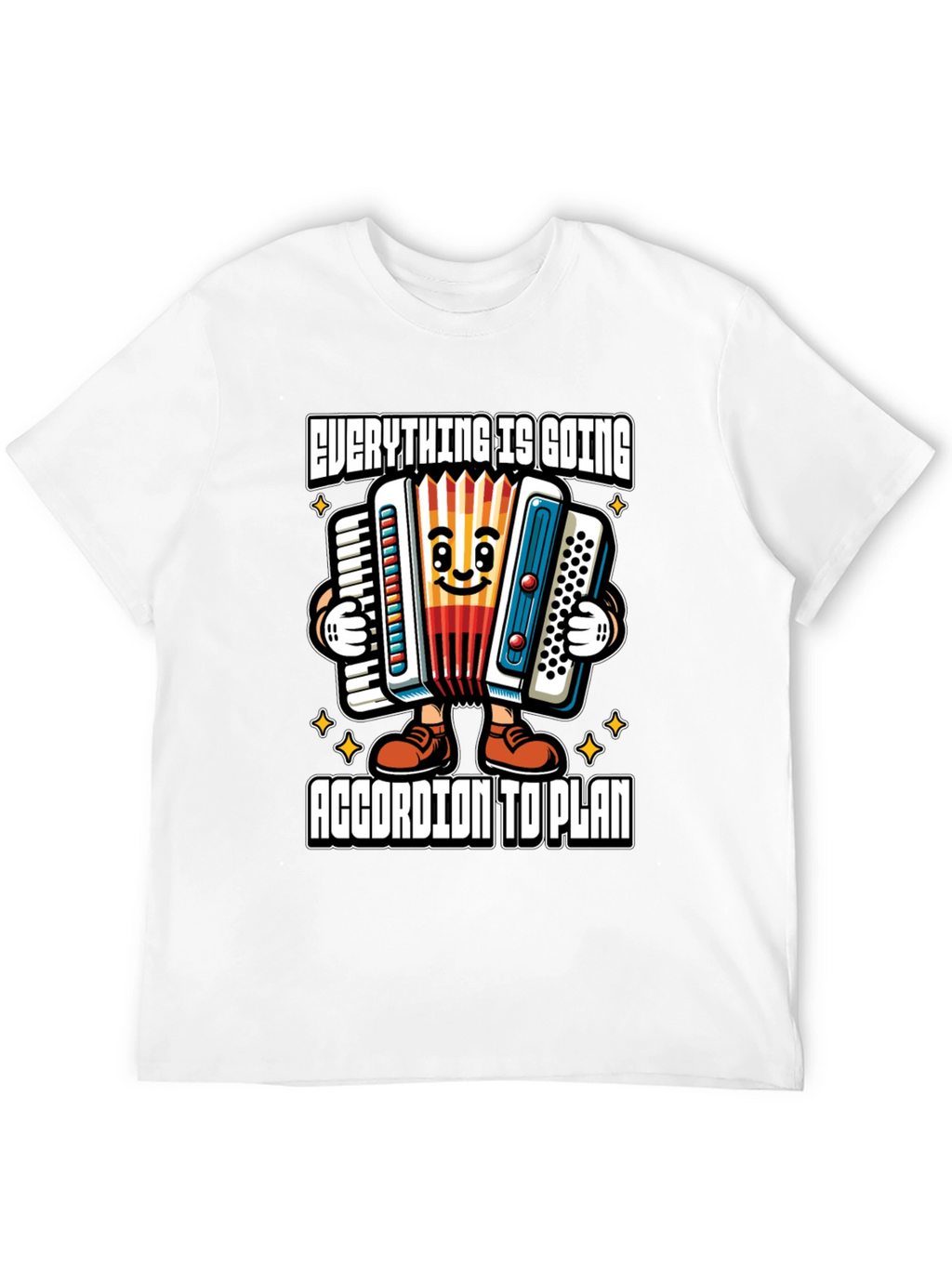 Funny Accordion Cartoon T-Shirt