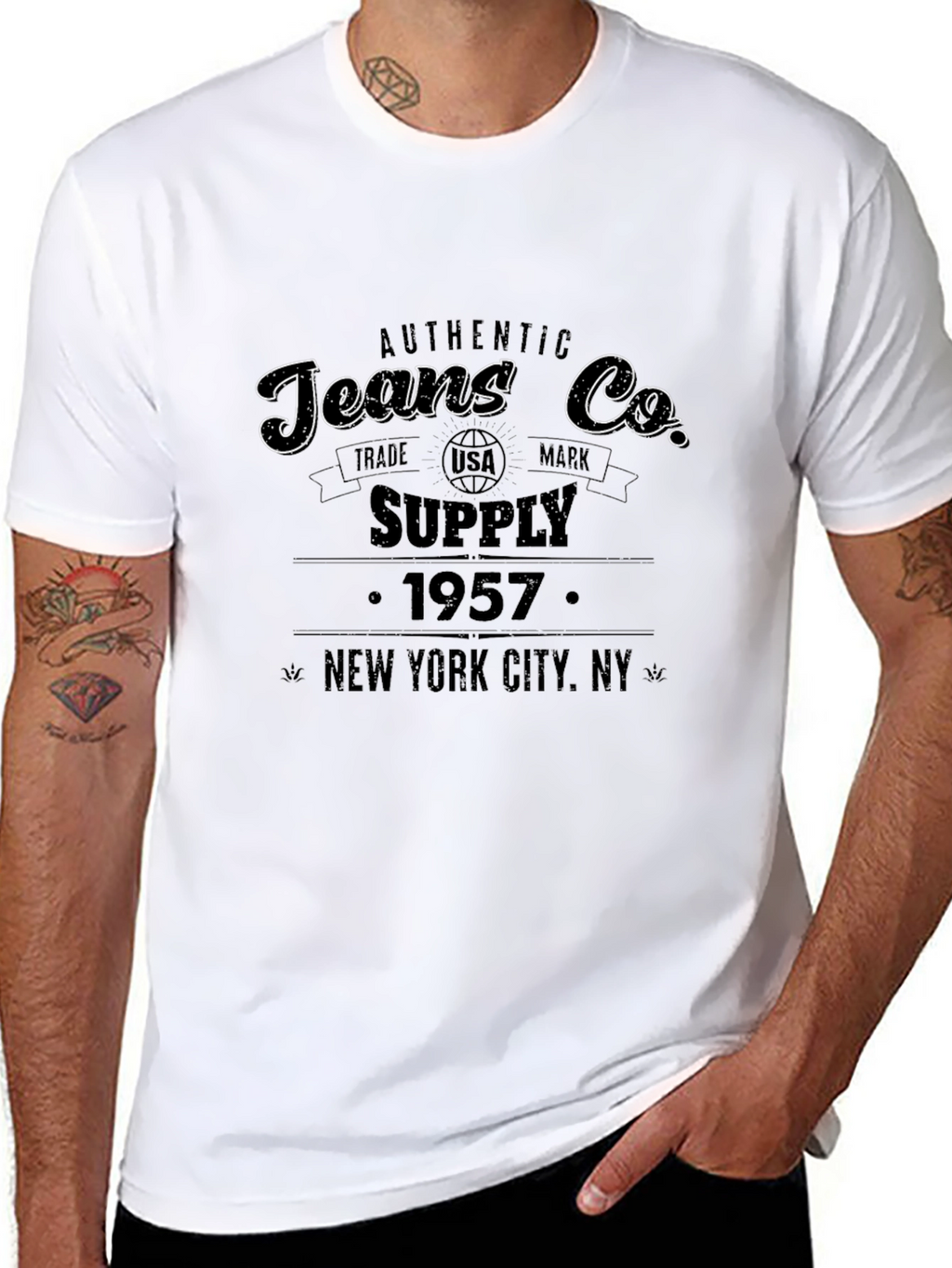 Authentic Jeans Co. Black Graphic T-Shirt