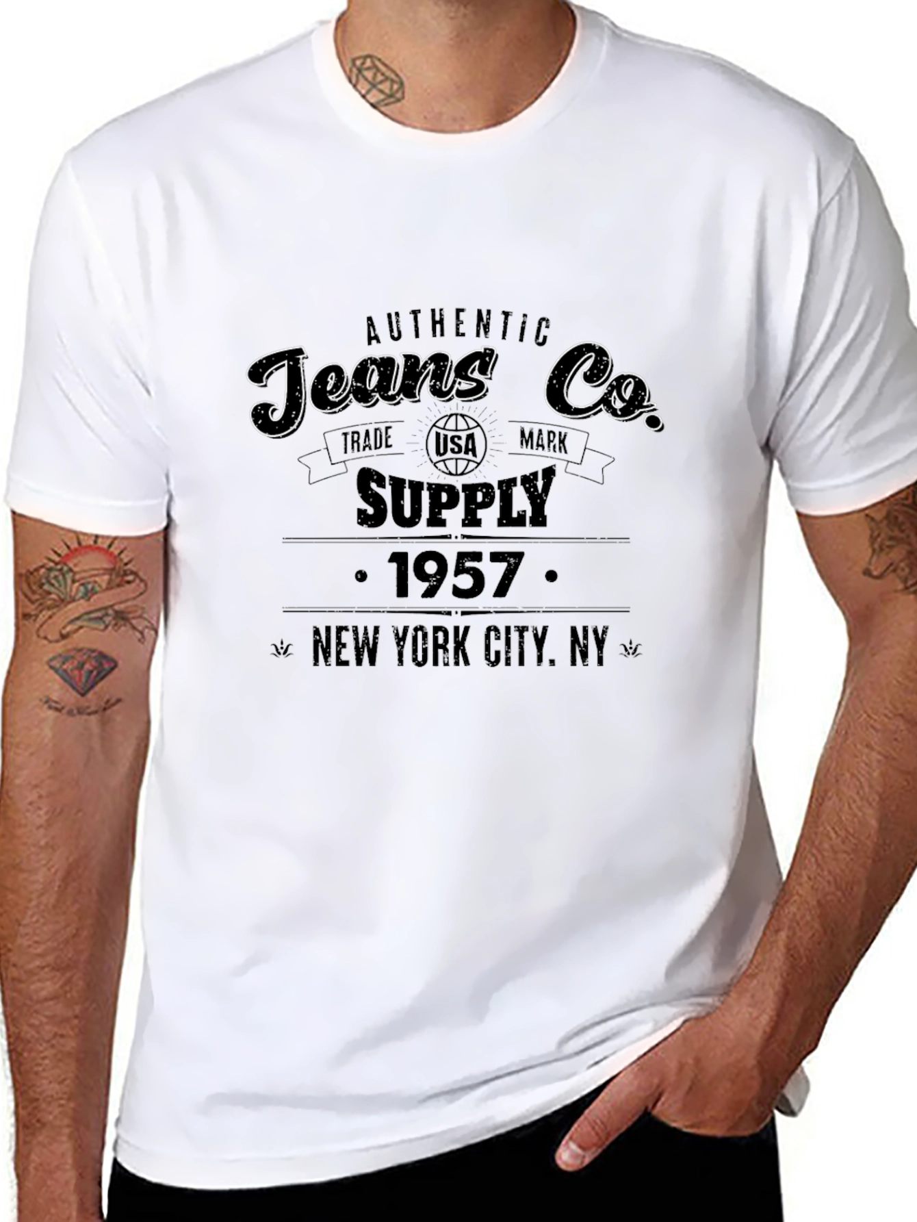Authentic Jeans Co. Black Graphic T-Shirt
