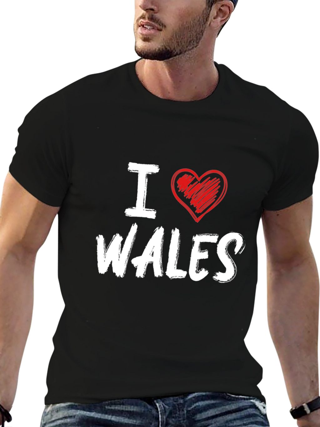 I Love Wales Heart Graphic T-Shirt