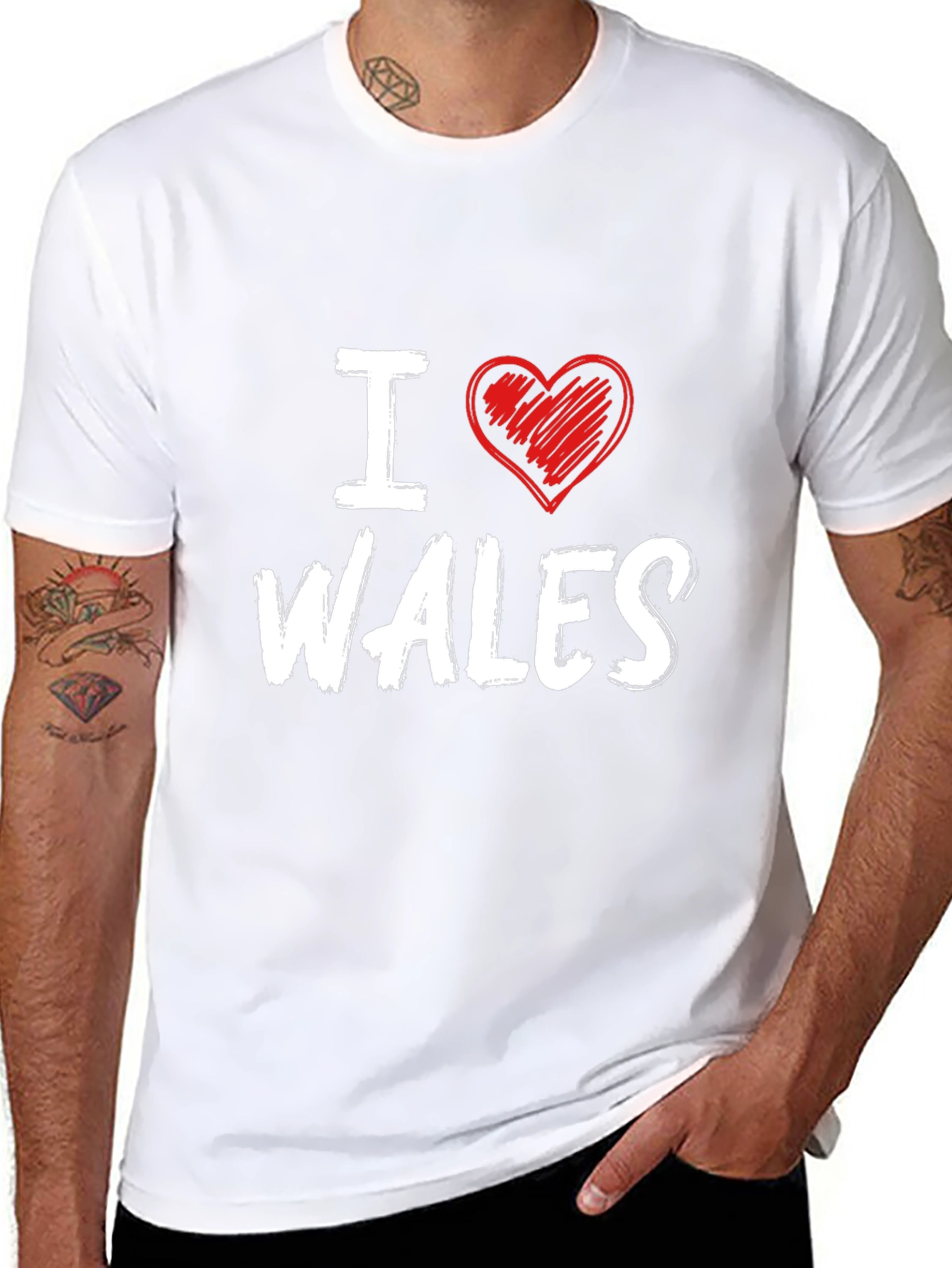 I Love Wales Heart Graphic T-Shirt