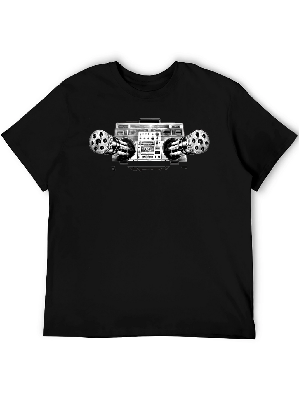 Boombox Gatling Gun Graphic T-Shirt
