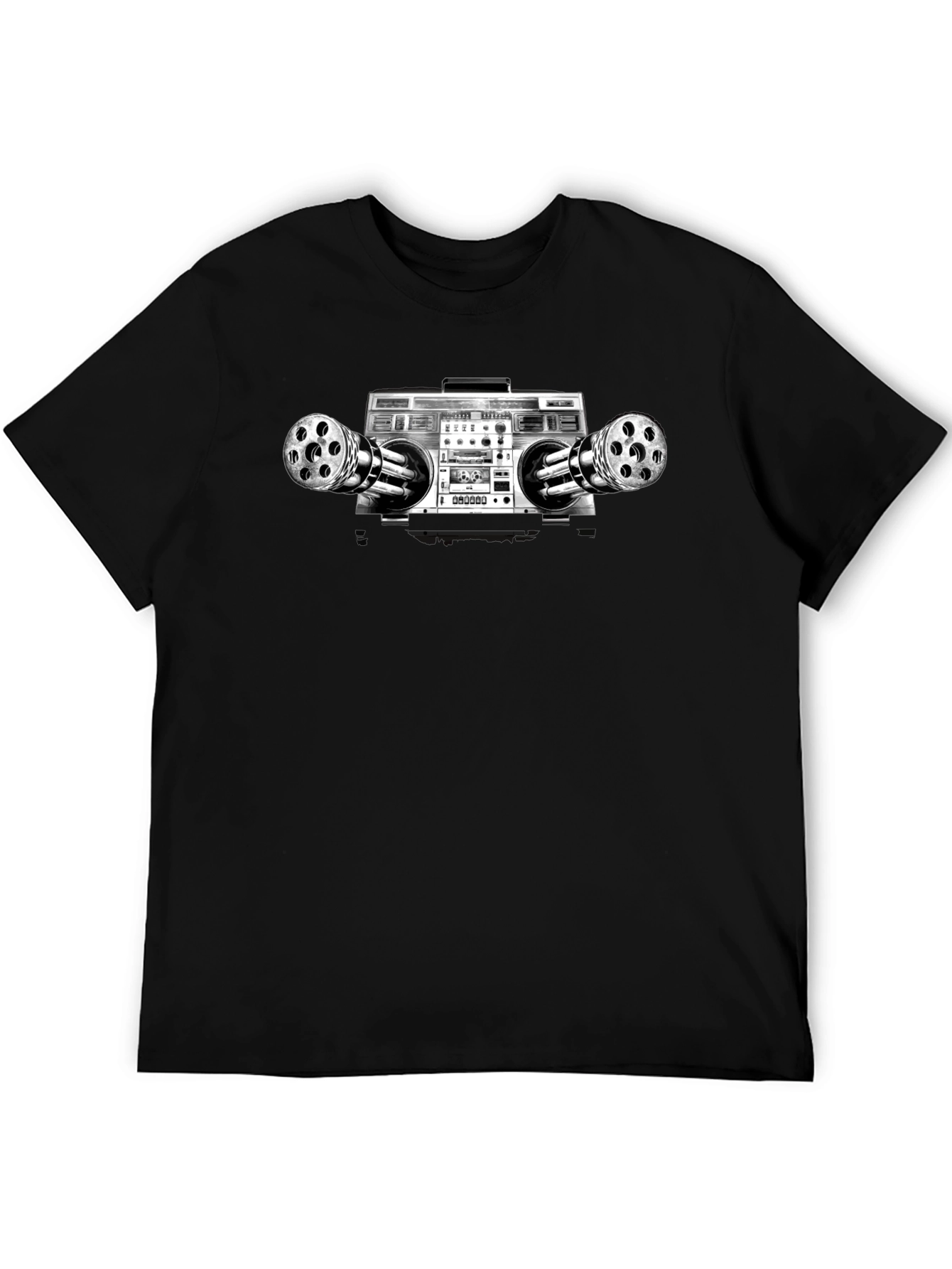 Boombox Gatling Gun Graphic T-Shirt
