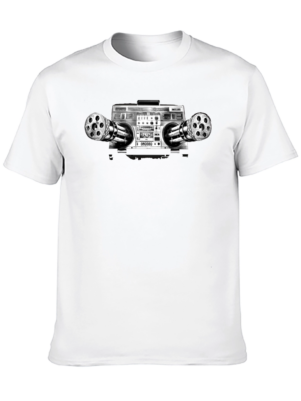 Boombox Gatling Gun Graphic T-Shirt