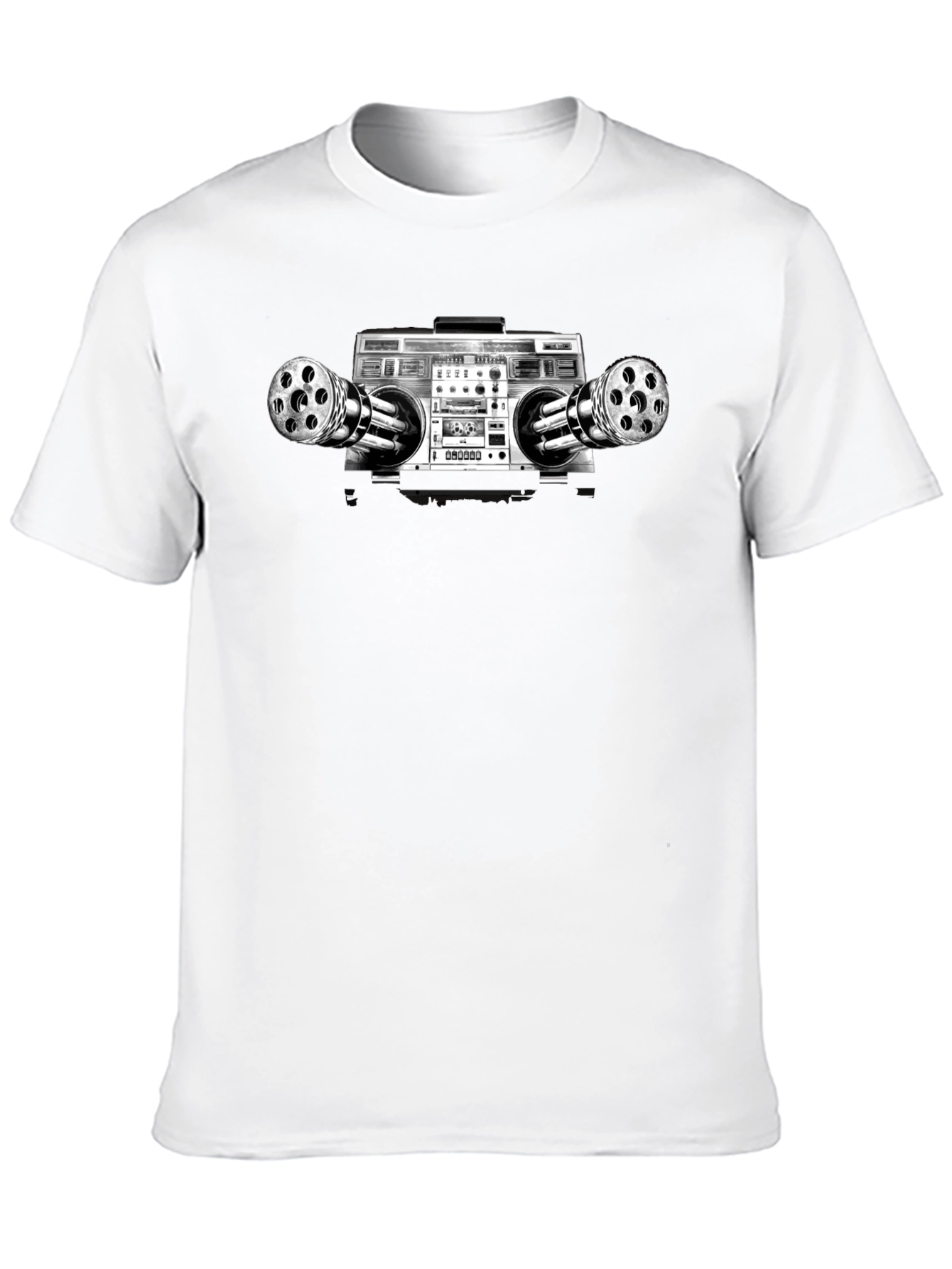 Boombox Gatling Gun Graphic T-Shirt
