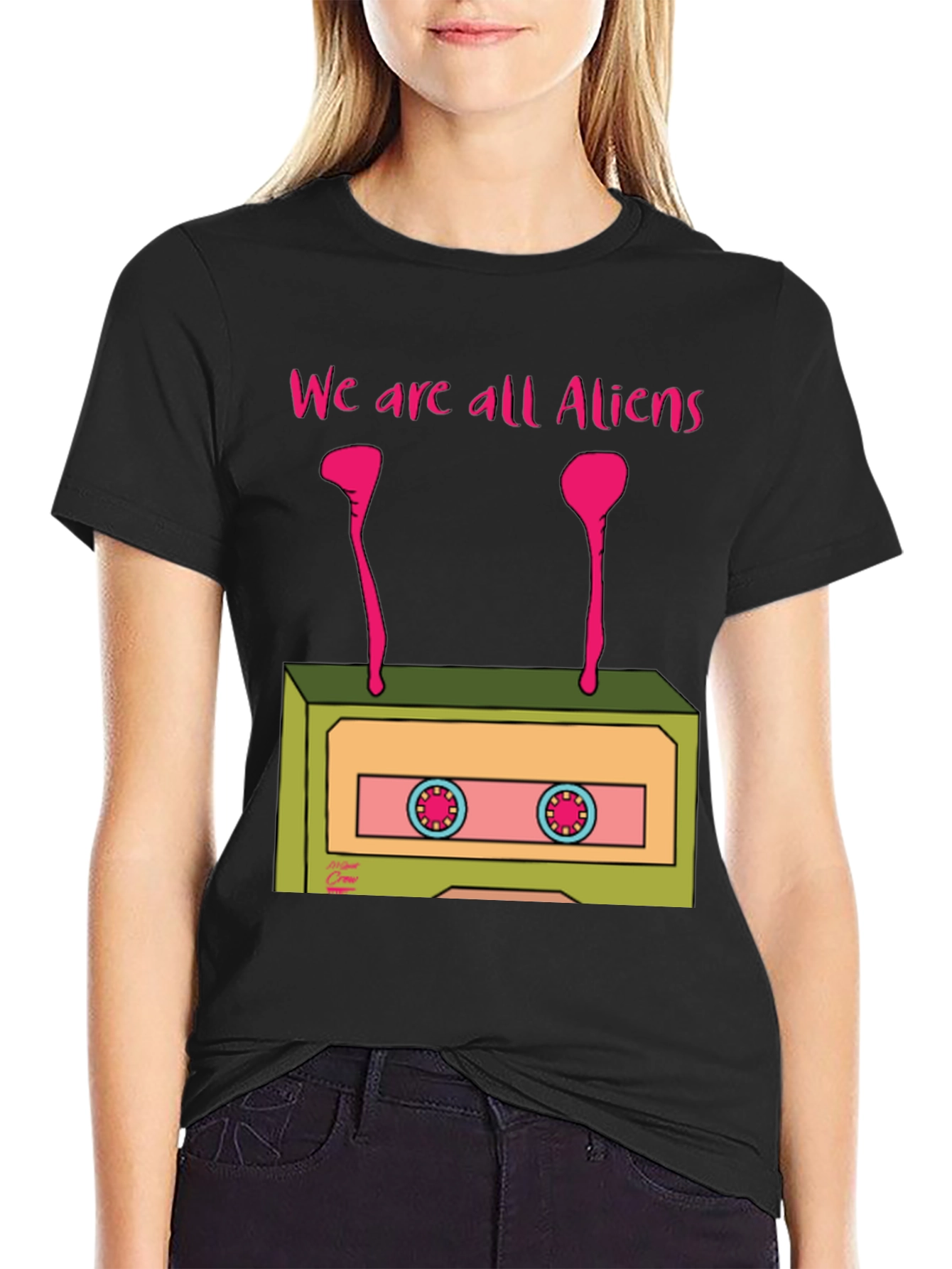 Alien Cassette Tape Graphic T-Shirt - We Are All Aliens