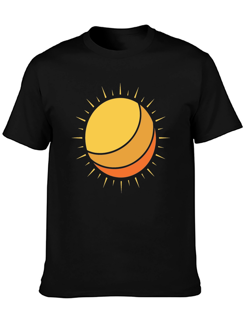 Sun Graphic Black Cotton T-Shirt
